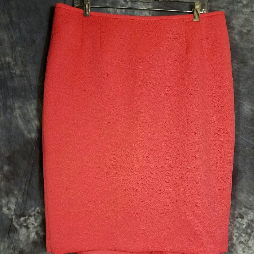 Coral Brocade Skirt